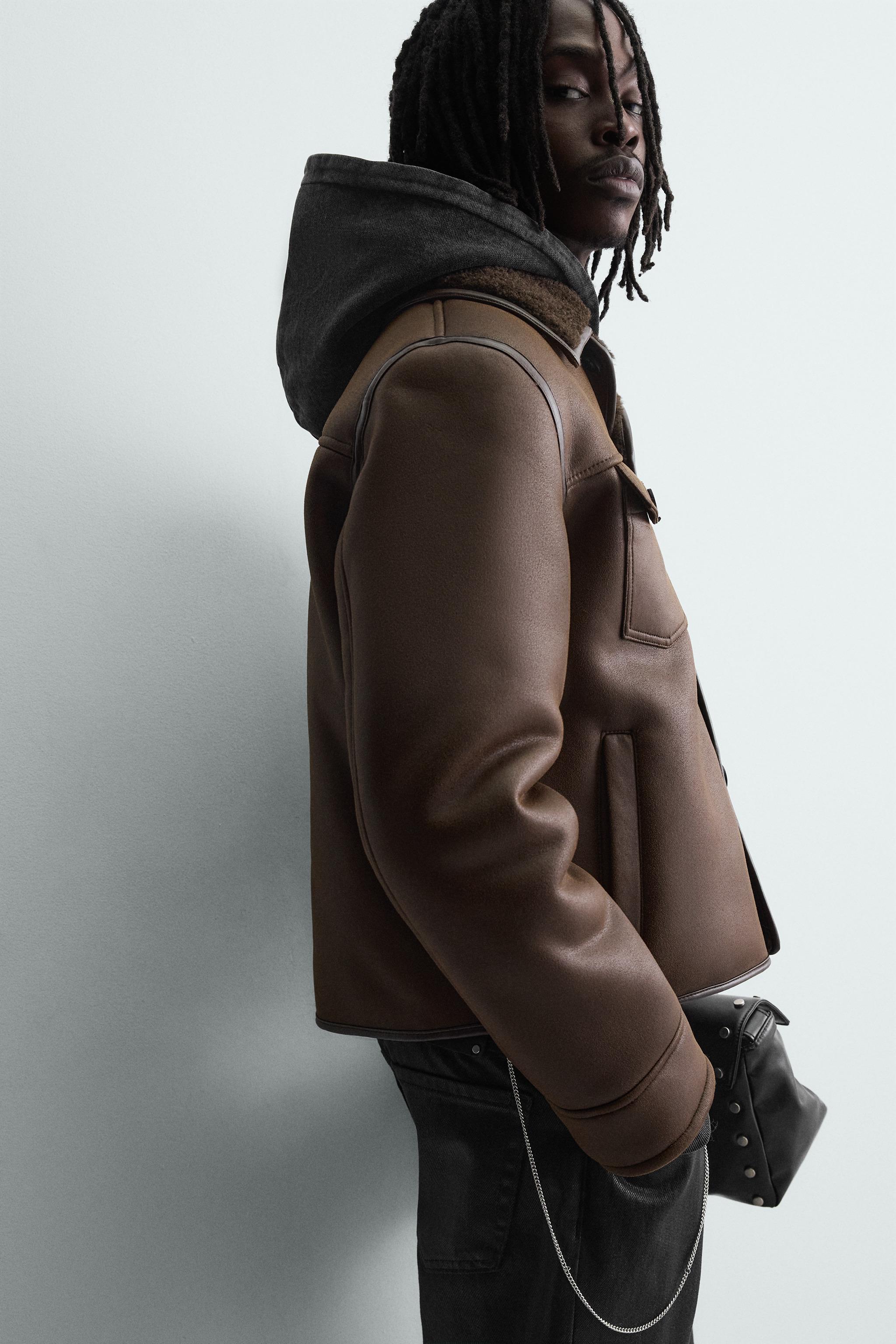 BLOUSON EFFET DAIM DOUBLE FACE